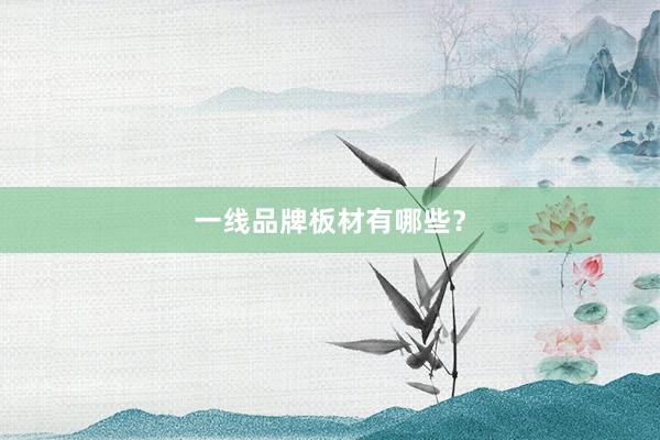 一线品牌板材有哪些？